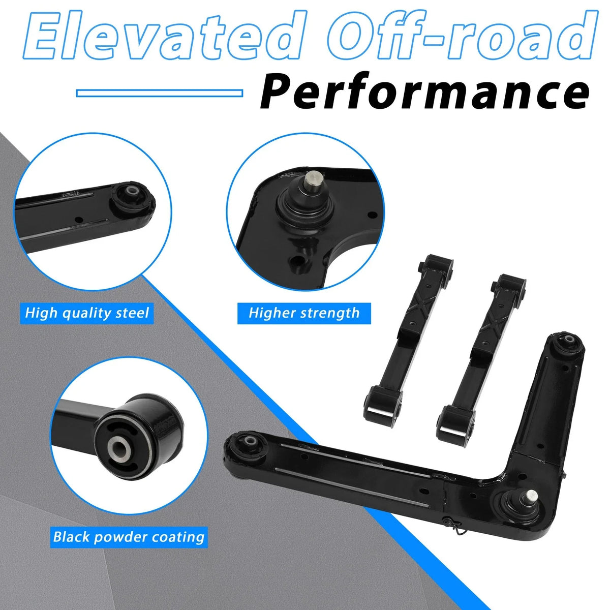 Rear Control Arm Kit - 3Pcs Upper Lower for Jeep Liberty 2004–2007
