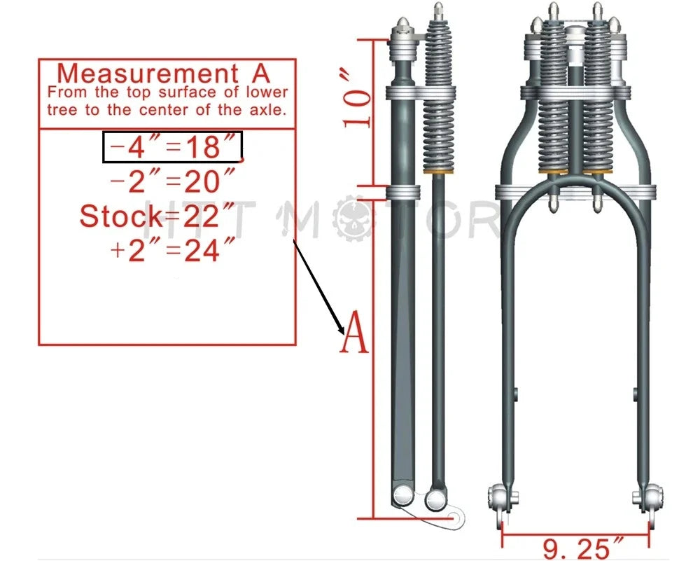 Springer Front End for Harley Dyna Sportster Chopper (+2", -2", -4")