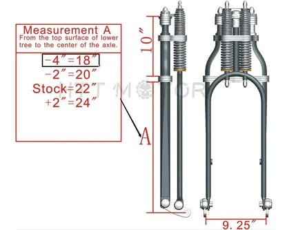 Springer Front End for Harley Dyna Sportster Chopper (+2", -2", -4")