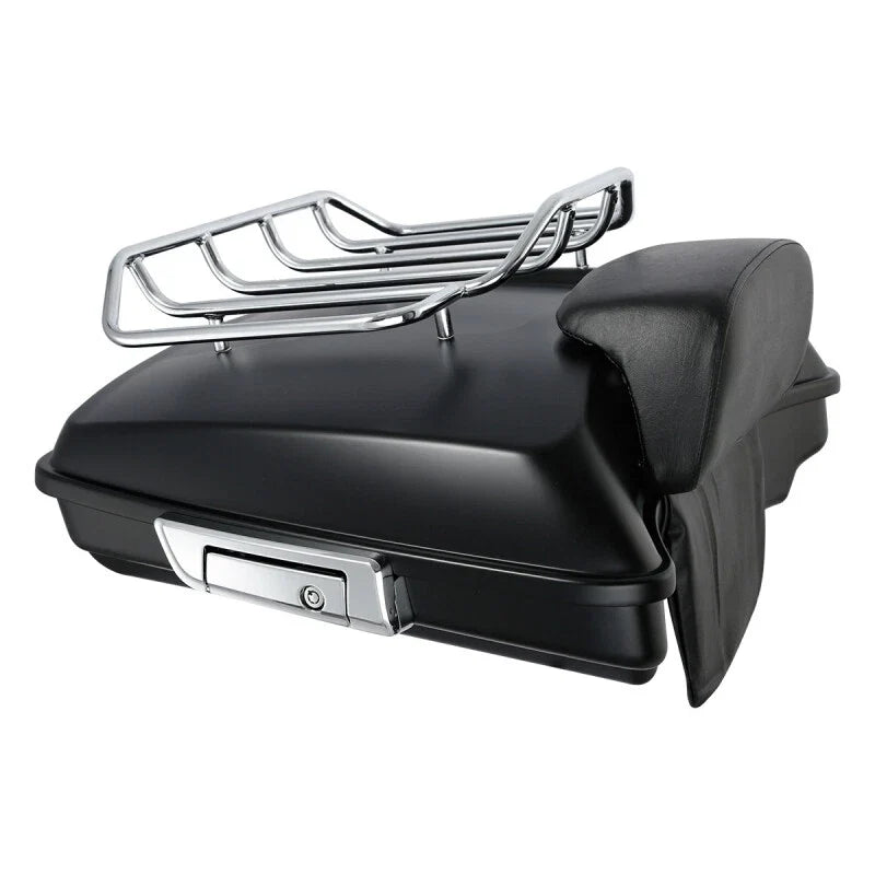 Matte Black Razor Trunk Backrest Mounting Rack for Harley Touring (2014–2026)