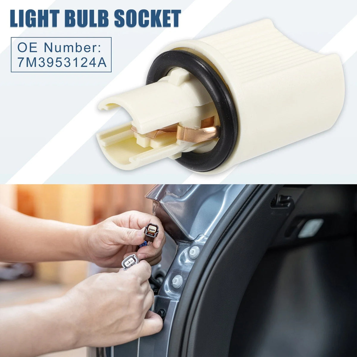 Light Bulb Socket No.7M3953124A for Seat Alhambra (2001–2010) White