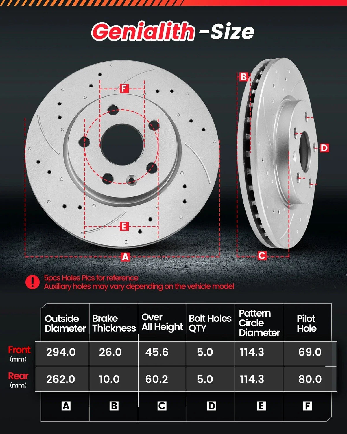 Drilled Slotted Brake Rotors & Pads for Jeep Compass Patriot (2007–2017)