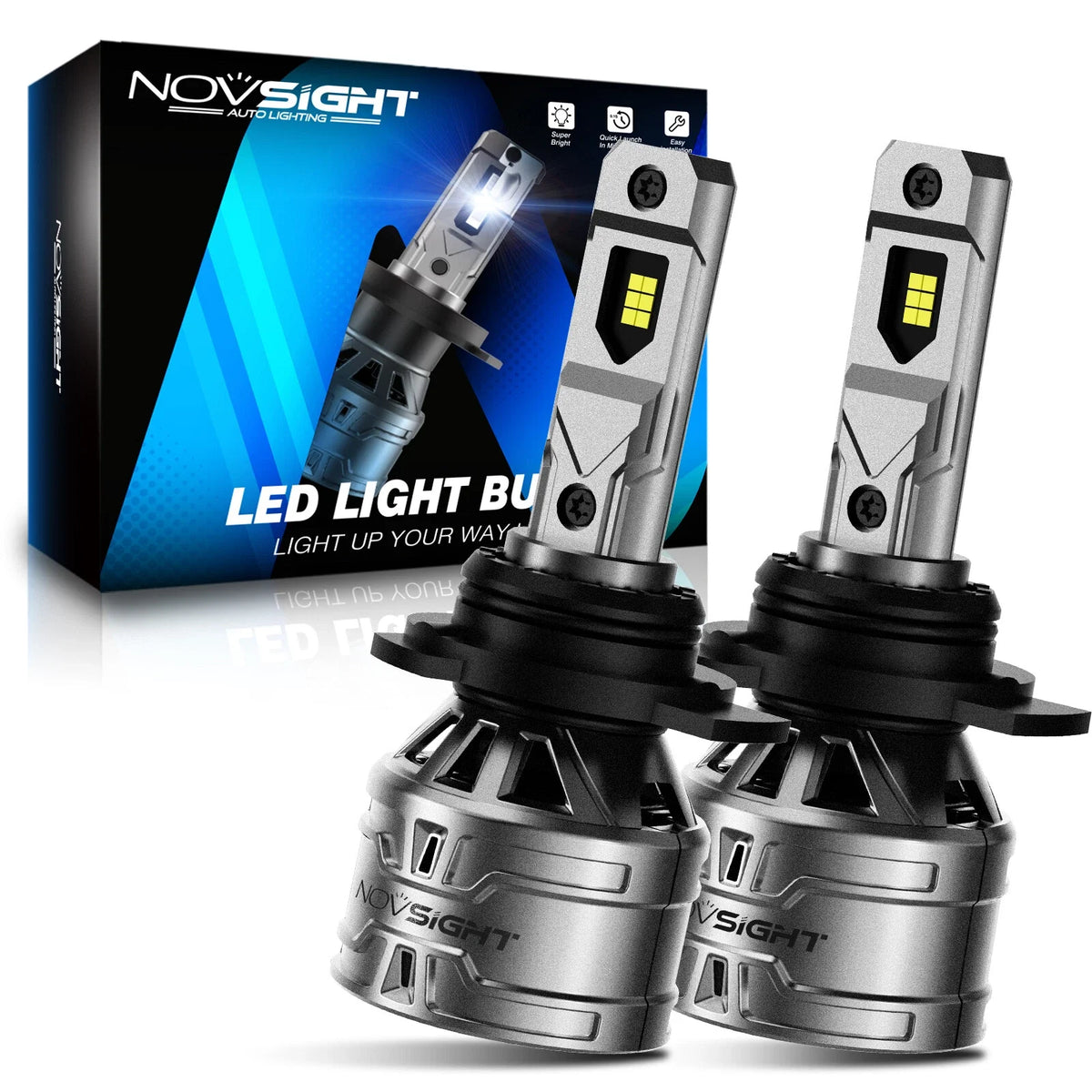 Novsight 2X 9012 HIR2 LED Headlight Bulb 6500K
