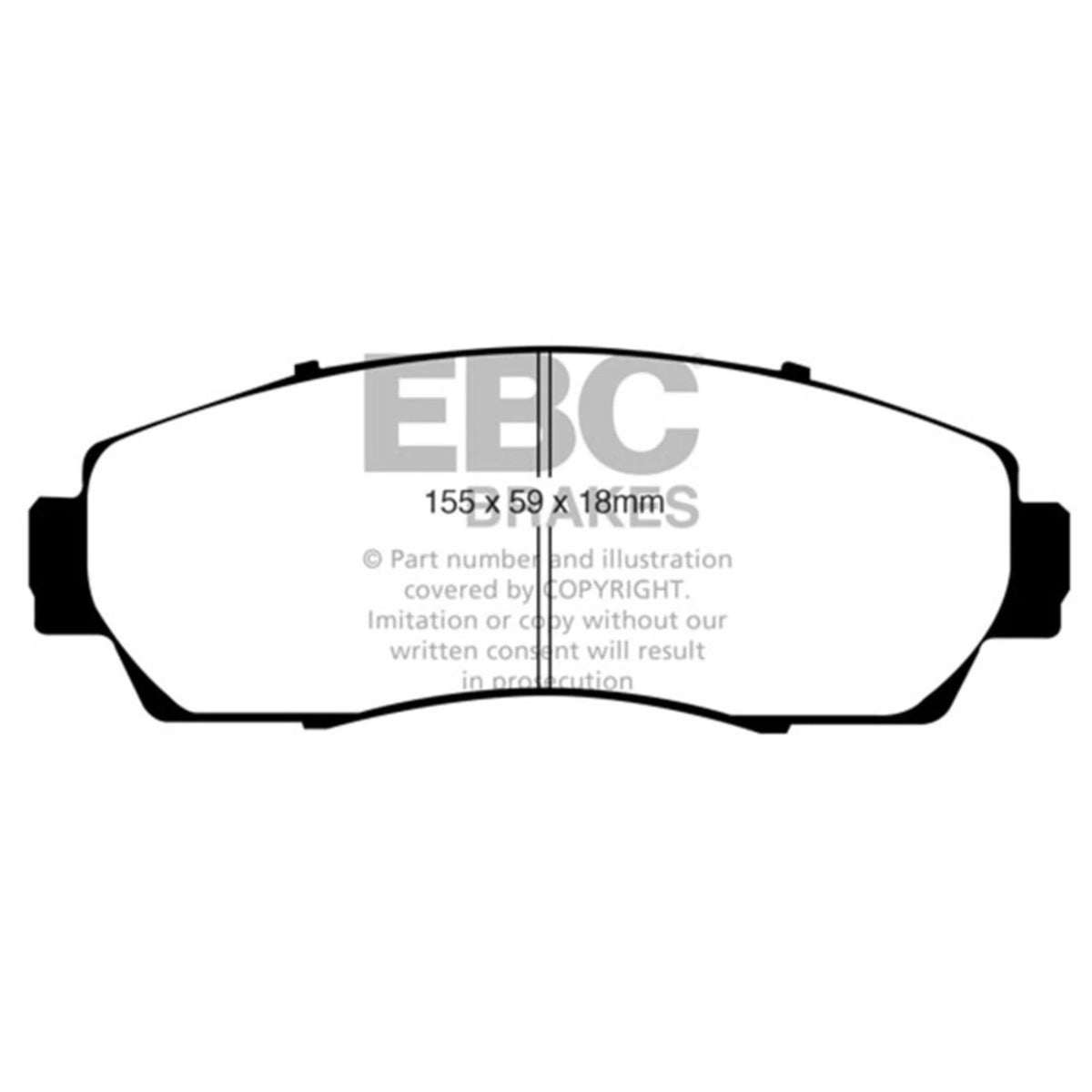 Set of 2 EBC UD1089 Front Brake Pads for Acura RDX, Honda CR-V, Passport, TLX
