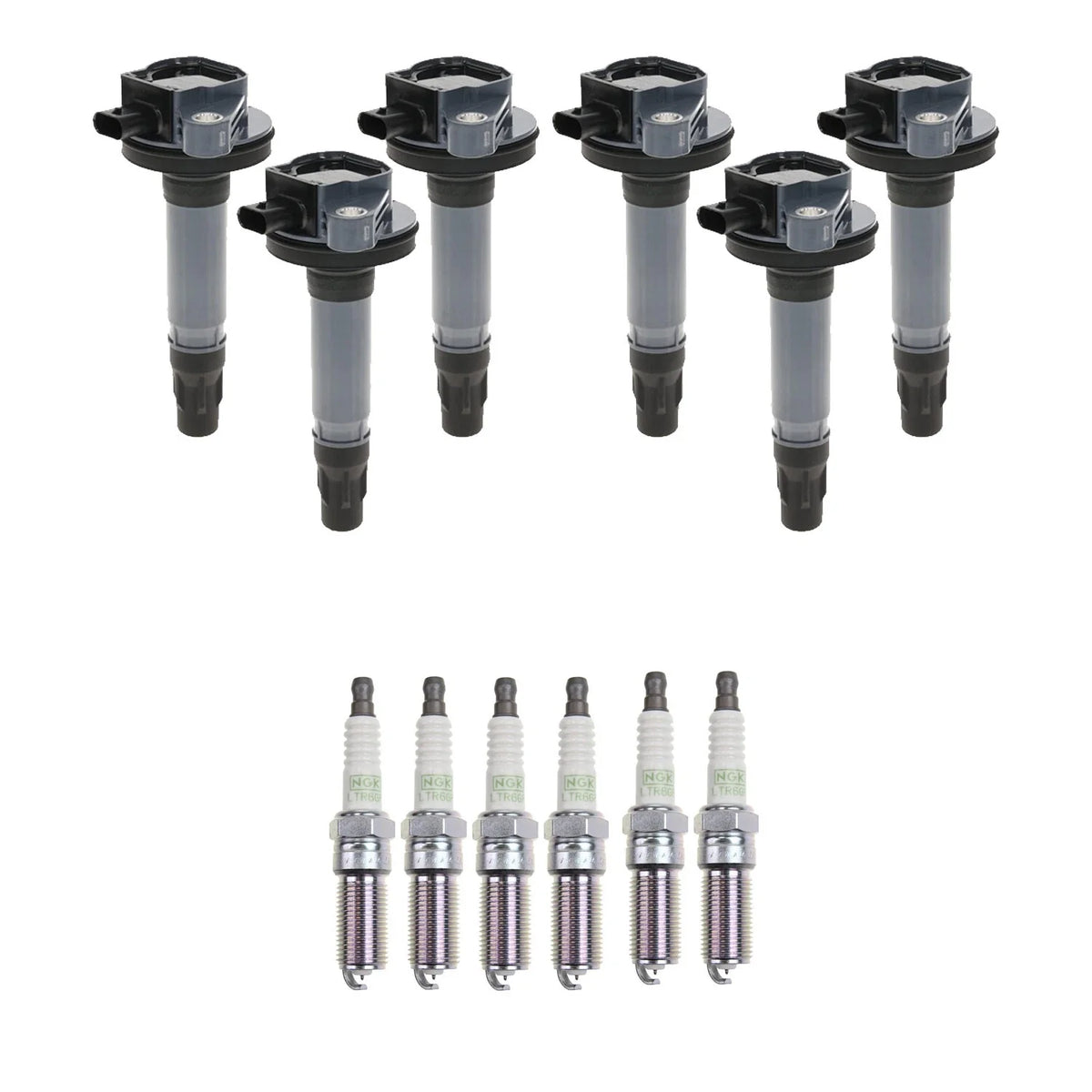 Set of 6 Ignition Coils & 6 NGK Platinum Spark Plugs for Ford Taurus (2008–2019)