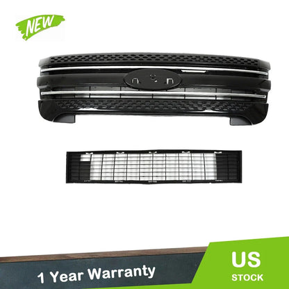 Front Grille Assembly in Glossy Black for 2011-2015 Ford Explorer