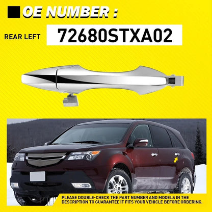 Rear Left Chrome Door Handle for Acura MDX 2007-2013 OE 72680STXA02