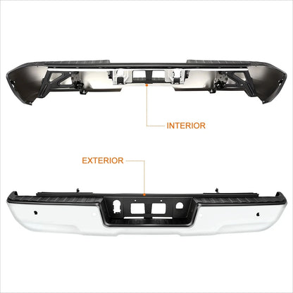 Rear Bumper Step for 2014-2019 GMC Sierra 1500 with Parking Sensor Holes Chrome