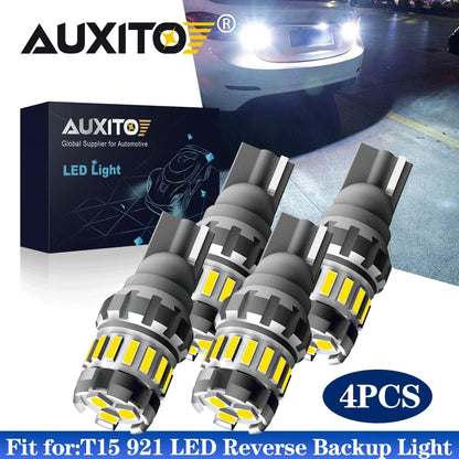 Universal 4X 921 LED Reverse Light Bulbs, 2400LM, White, Error Free
