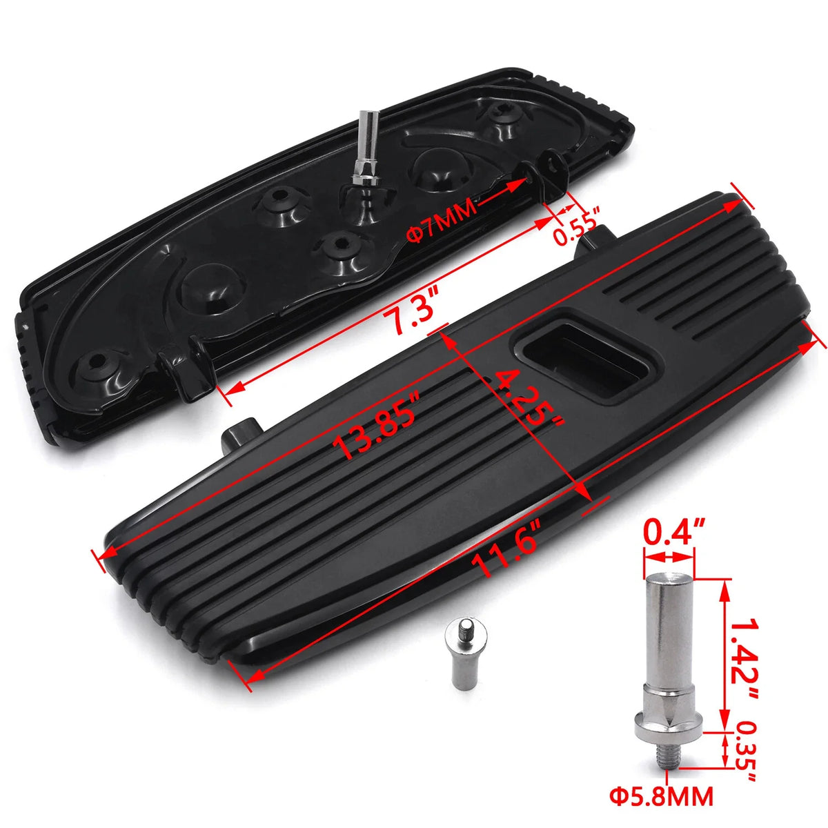 Front Rear Floorboard Kit for Harley Touring Road King (1986–2019)