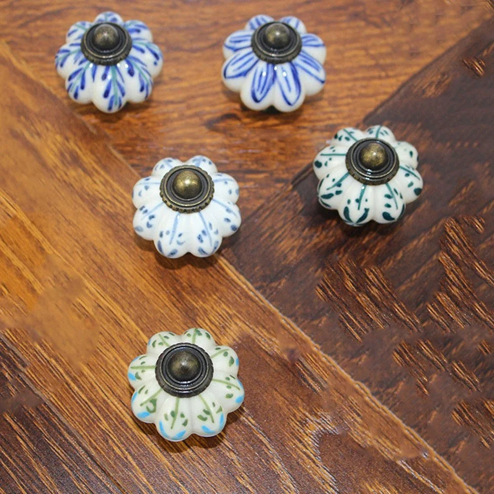 6 Pack of Elegant Pumpkin Drawer Knobs - Perfect for Dresser Hardware