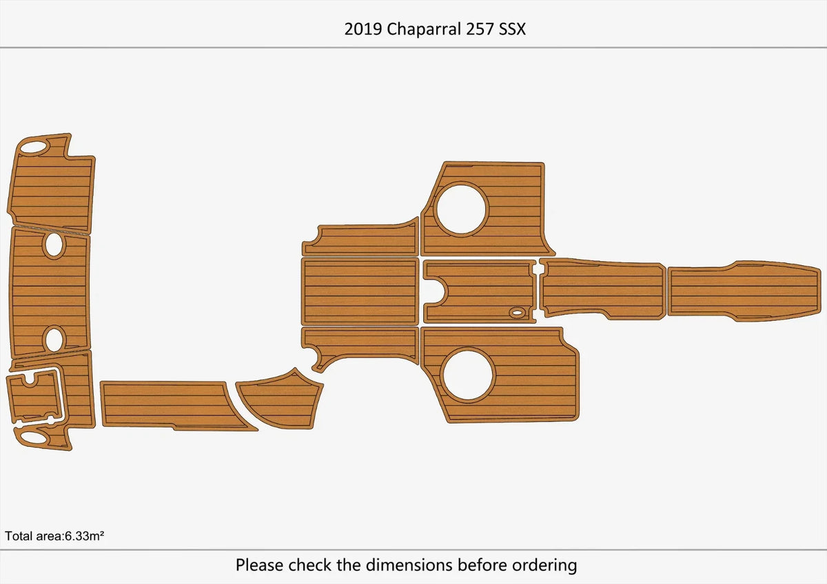EVA Foam Teak Deck Floor for Chaparral 257 SSX (2019–2020)