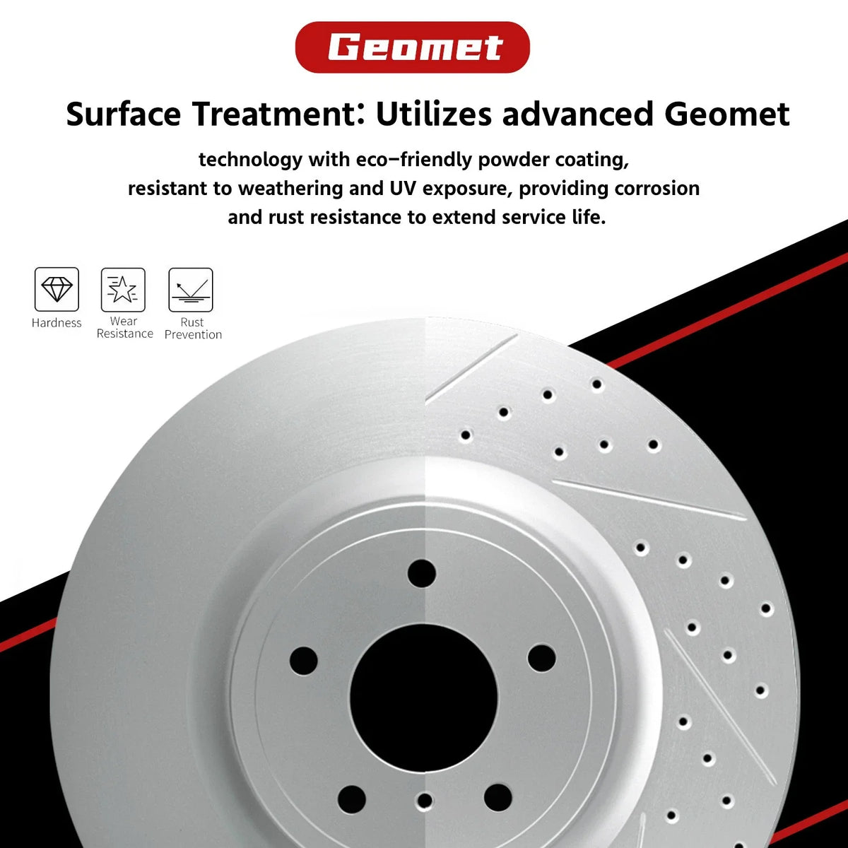 Front Drilled & Slotted Rotors + Ceramic Brake Pads Kit for Mazda 3 (2014–2018)