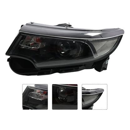 Halogen Headlight Pair - Black Finish for Ford Edge 2011-2014