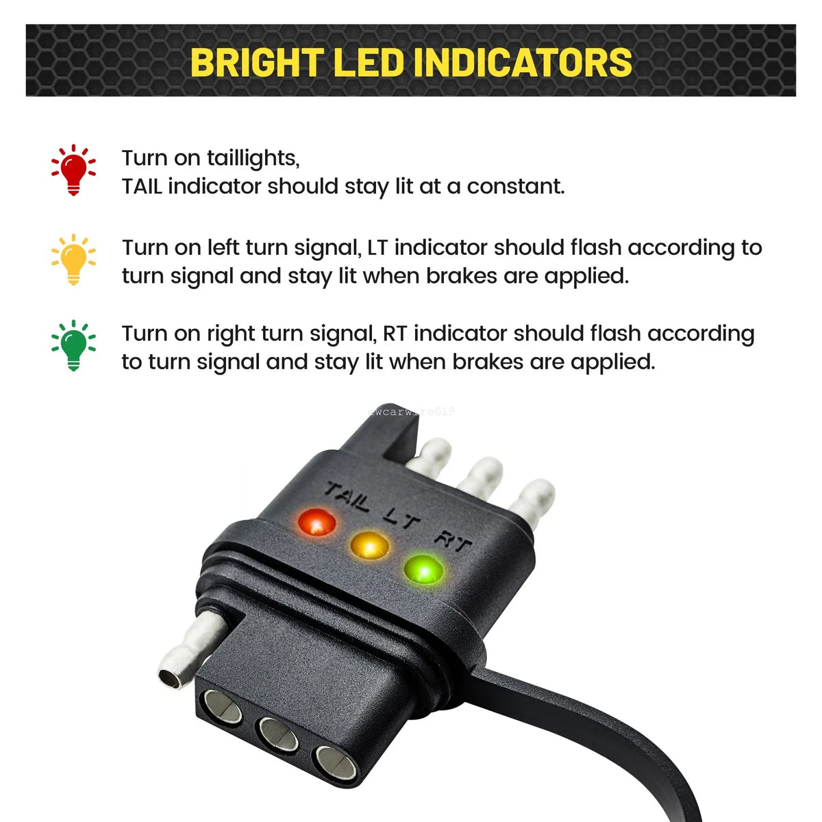 4 Pin Trailer Light Wiring Tester for LED Indicators - 4-Way