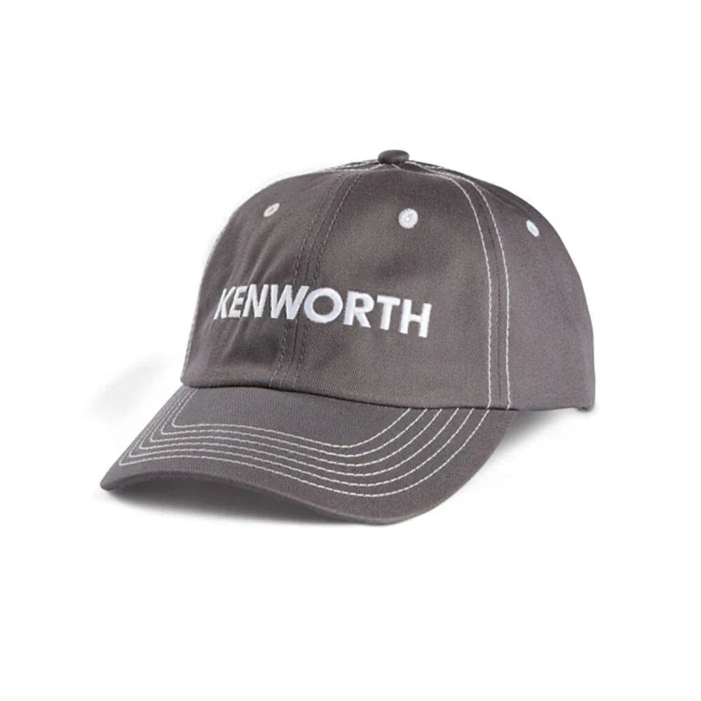 Kenworth Trucks Hat for Kenworth - Grey Chino Twill, White Stitching