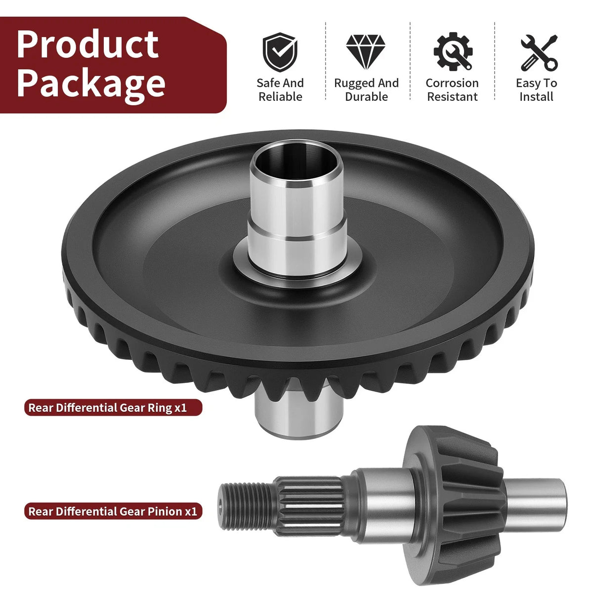 Rear Differential Gear Ring Pinion for Honda Rancher 420 TRX420FPA (2009–2014)