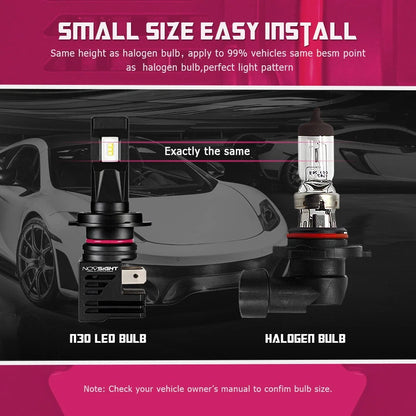 LED Headlight Bulbs Kit H7 (10000LM, 6000K) for NOVSIGHT