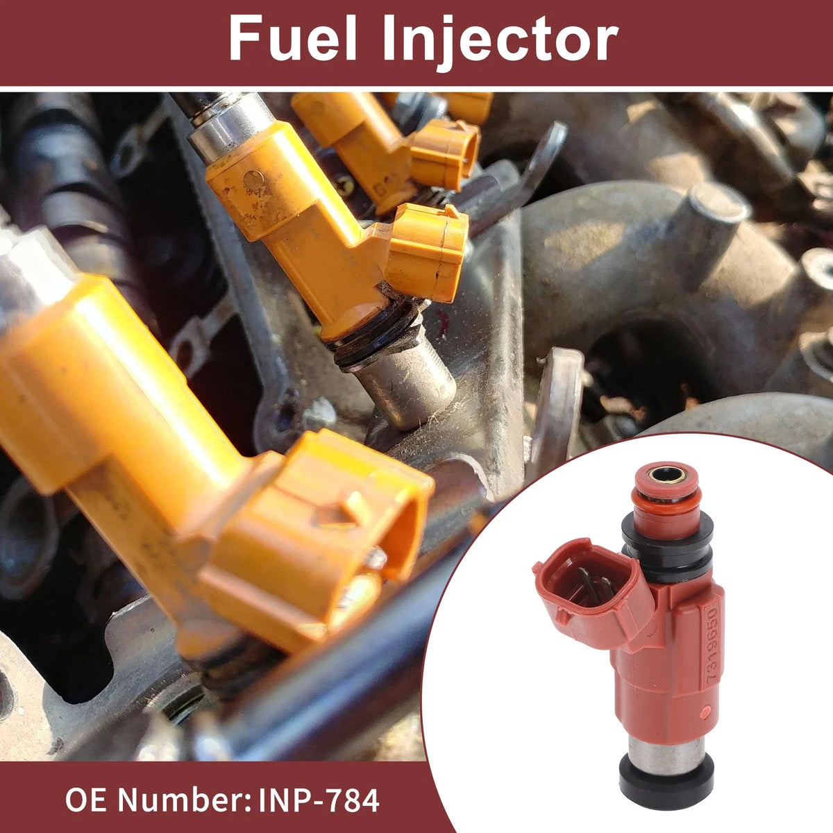 Fuel Injector No.INP-784 for Mazda E220 (1992–2002) 1 Pc Red