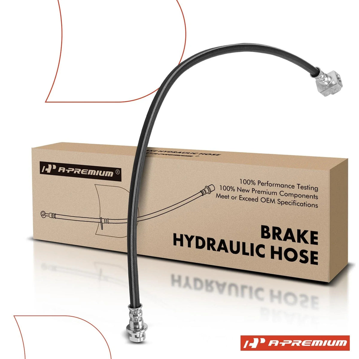 Rear Left Inner Brake Hydraulic Hose for Ford E-150 E-250 E-350 E-450 (2000–2021)