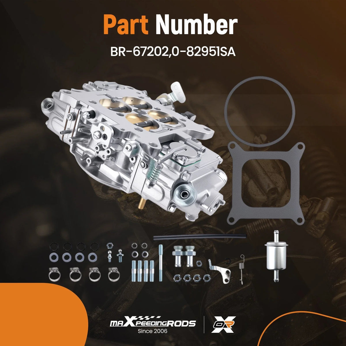 Carburetor 4BBL for BR-67202 (950CFM, Electric Choke, Mechanical Secondary)