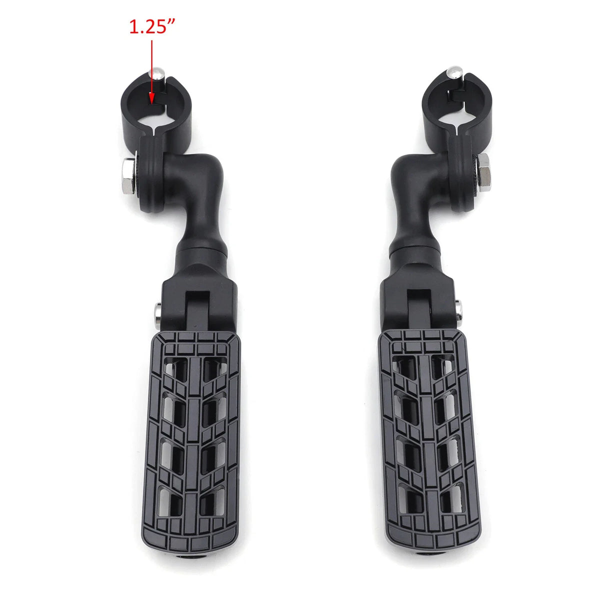 1.25" Black CNC FootPeg with 3" Mounting Bracket for Harley Softail
