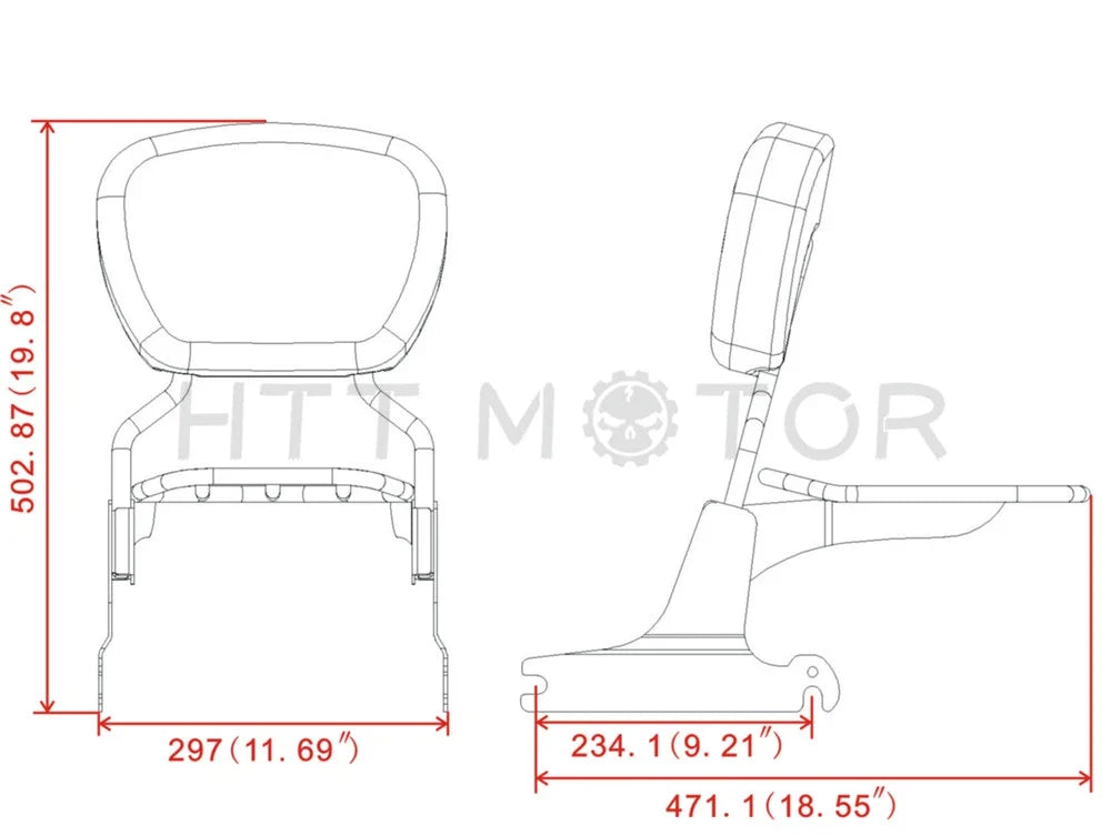 Detachable Sissybar Backrest Luggage Rack for Harley FXST FXSTB FXSTS (2006–2017)
