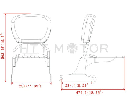 Detachable Sissybar Backrest Luggage Rack for Harley FXST FXSTB FXSTS (2006–2017)