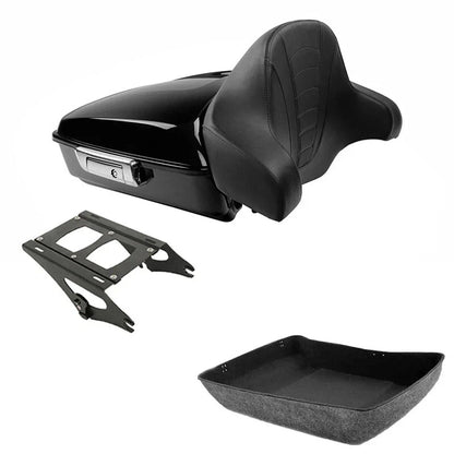 Backrest Mount Rack for Chopped Trunk on Harley Road King Glide 2014-2026