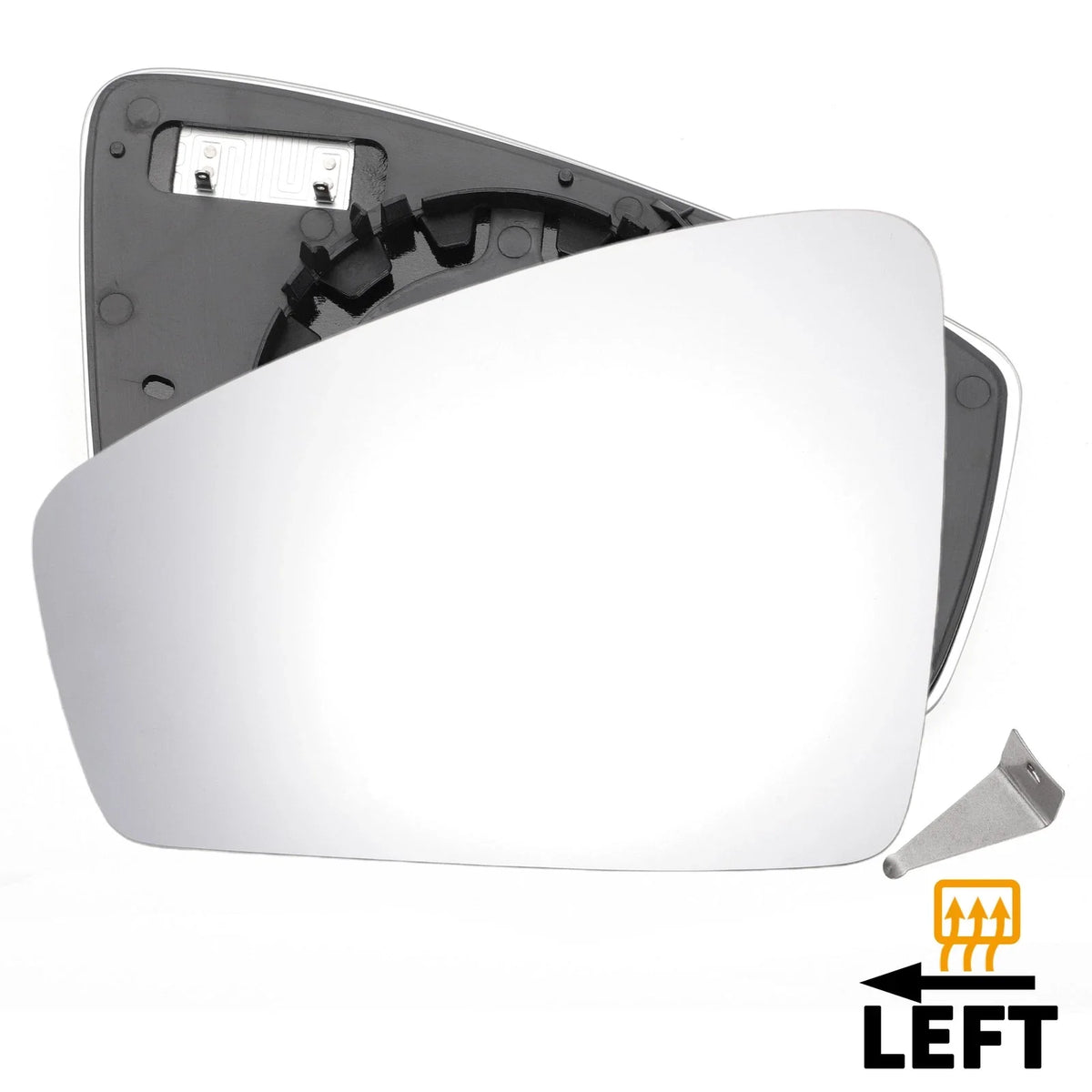 Left Side Heated White Mirror Glass for Volkswagen Tiguan (2016–2021)