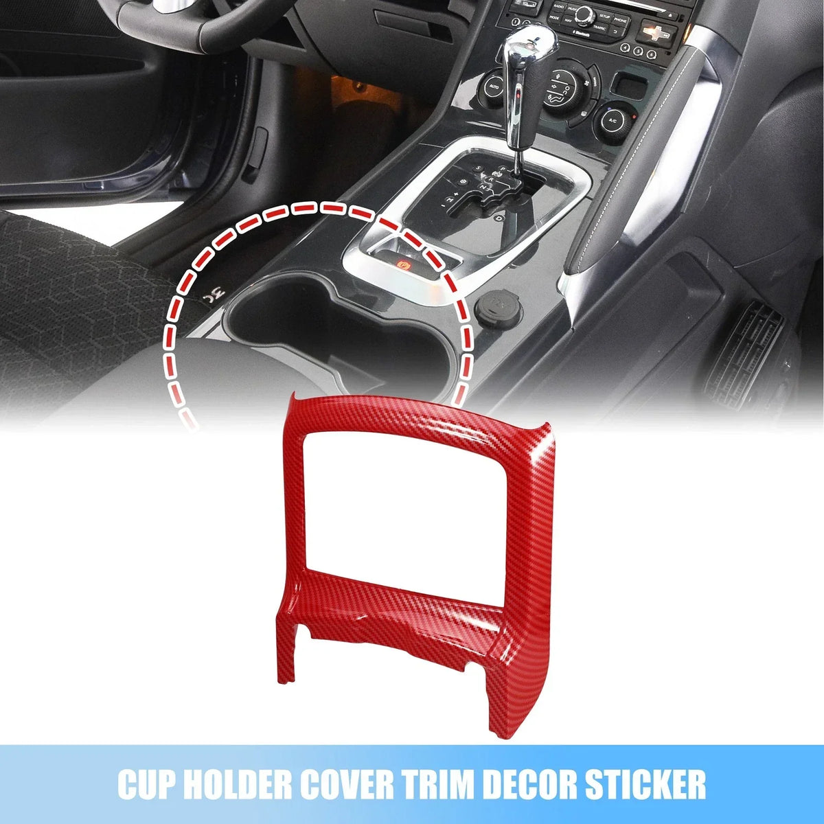 Red Cup Holder Cover Trim Sticker for Dodge & Chrysler Vehicles