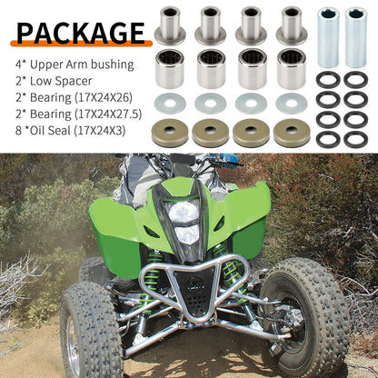 Front Upper + Lower A-Arm Bushing Oil Seal Kit for Arctic Cat 400 DVX (2004–2008)
