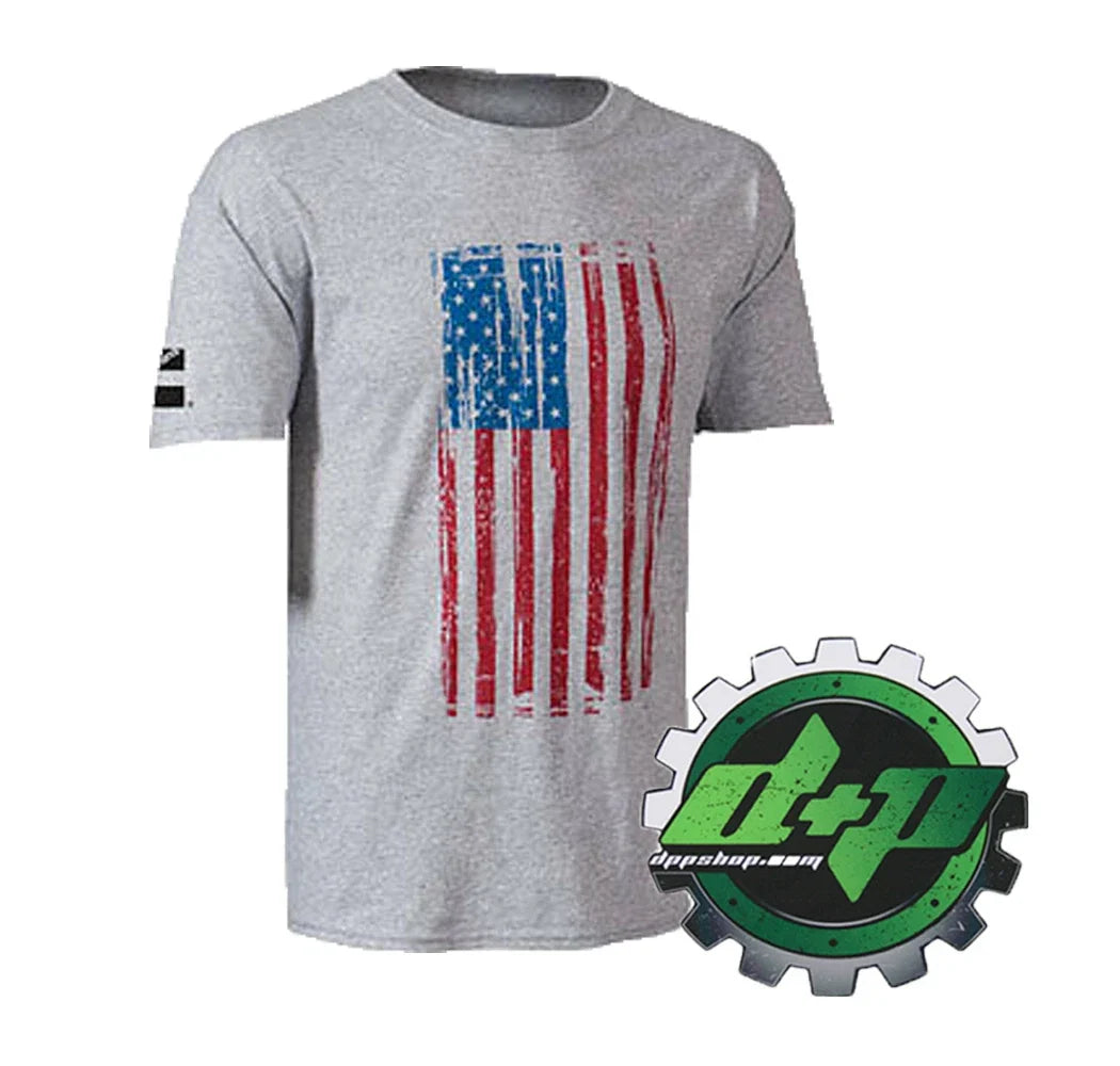 2XL Cummins T-Shirt Distressed American Flag Short Sleeve