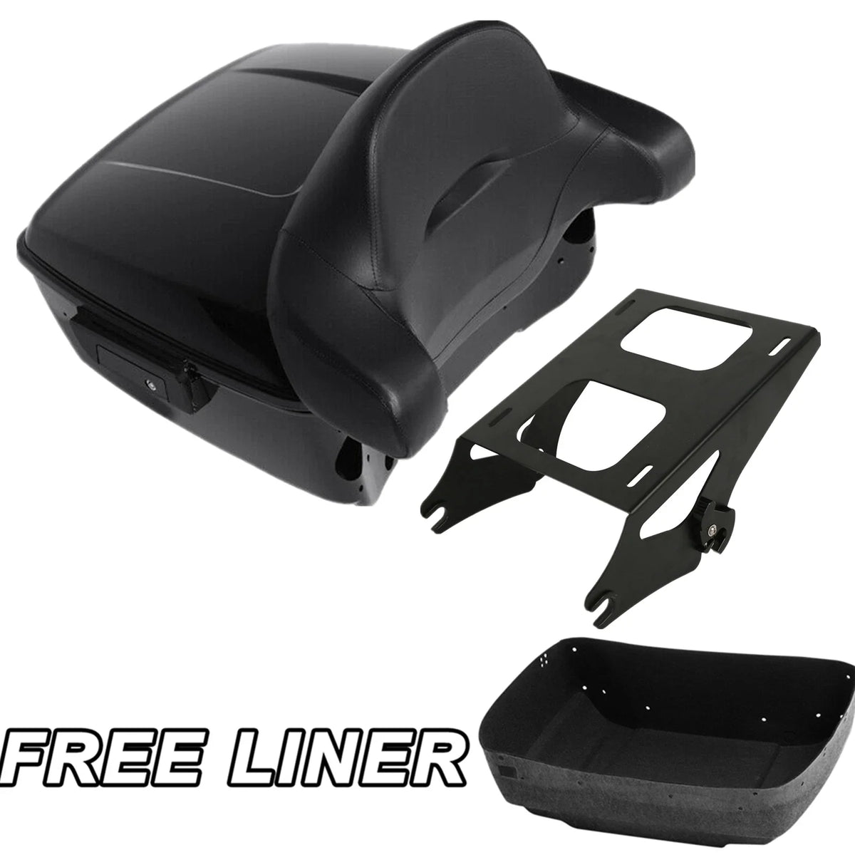 Trunk Backrest Pad Mount Rack for Touring Harley Road King 2014-2023