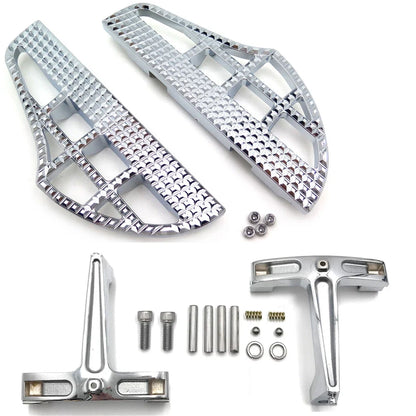 Leaf Shark Fin Floorboard, Dominator Chrome for Harley Touring 1993–2008