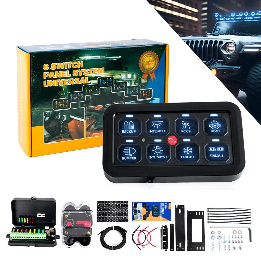 8 Gang Switch Panel for Auto-Dimmable RGB Lighting (Universal)