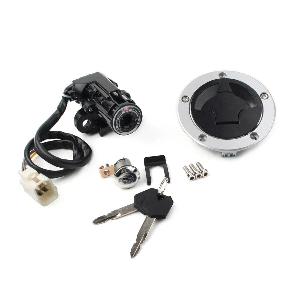 Ignition Switch Gas Cap Seat Lock Set for Kawasaki Ninja ZX-6R (2000–2002) w/ 2x Keys