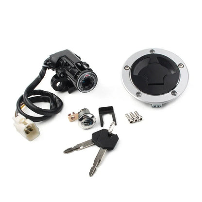 Ignition Switch Gas Cap Seat Lock Set for Kawasaki Ninja ZX-6R (2000–2002) w/ 2x Keys