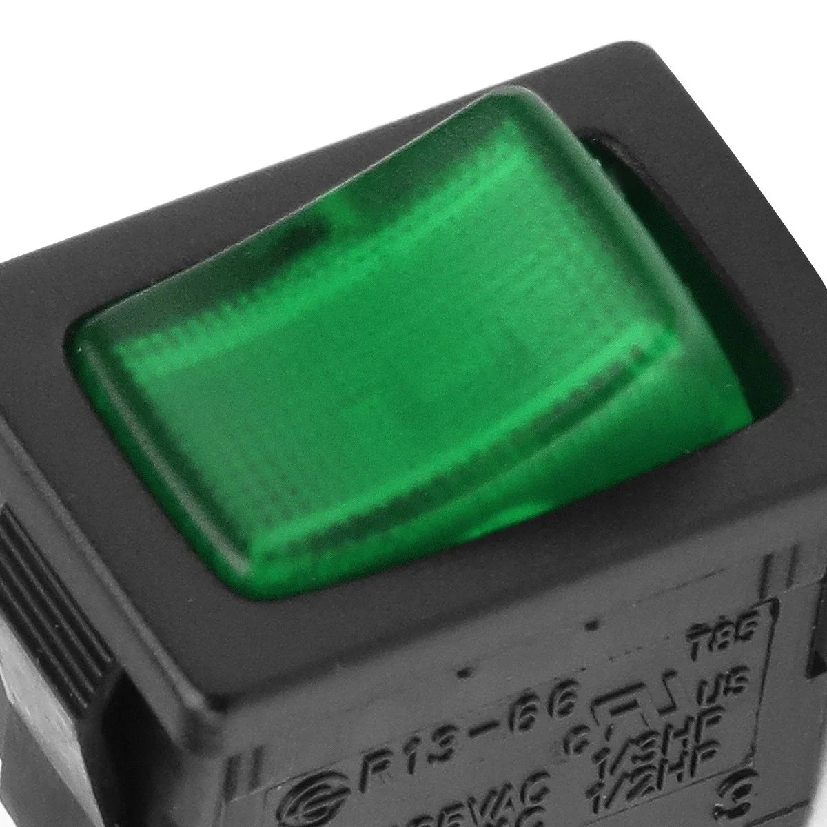 16A Green LED Mini Rocker Toggle Switch for Universal Applications (12V)