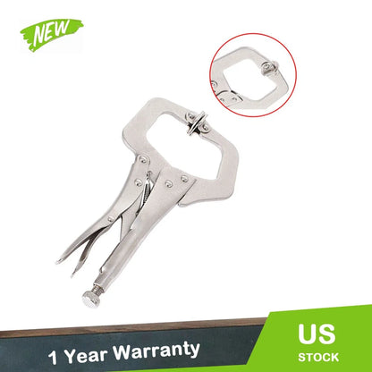5 Pack of 11" Adjustable Locking C Clamp Pliers for Vise Grip