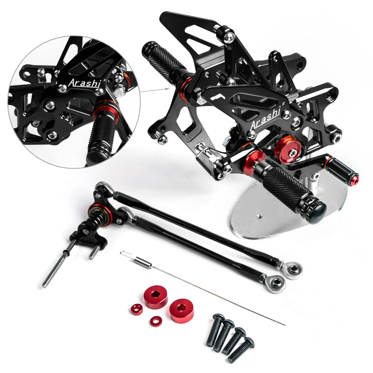 CNC Black Adjustable Rearsets Footrest for Honda CBR600RR/ABS (2009–2022) T9