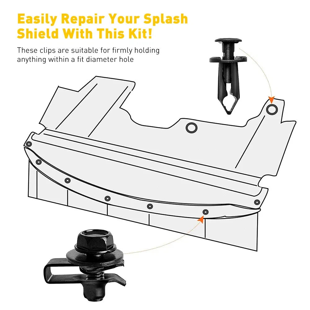 Splash Shield Guard Kit 70PCS for Honda Engine Under Cover