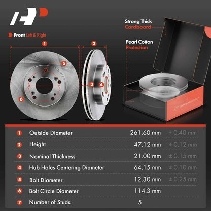 Front Brake Calipers and Rotors Set for Honda Civic (2006-2011)