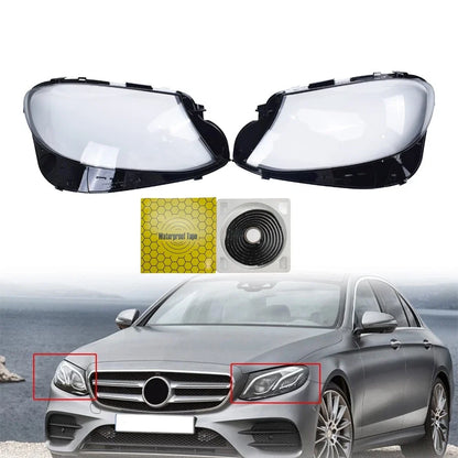 Left and Right Headlight Lens Covers for E Class W213 2017-2020