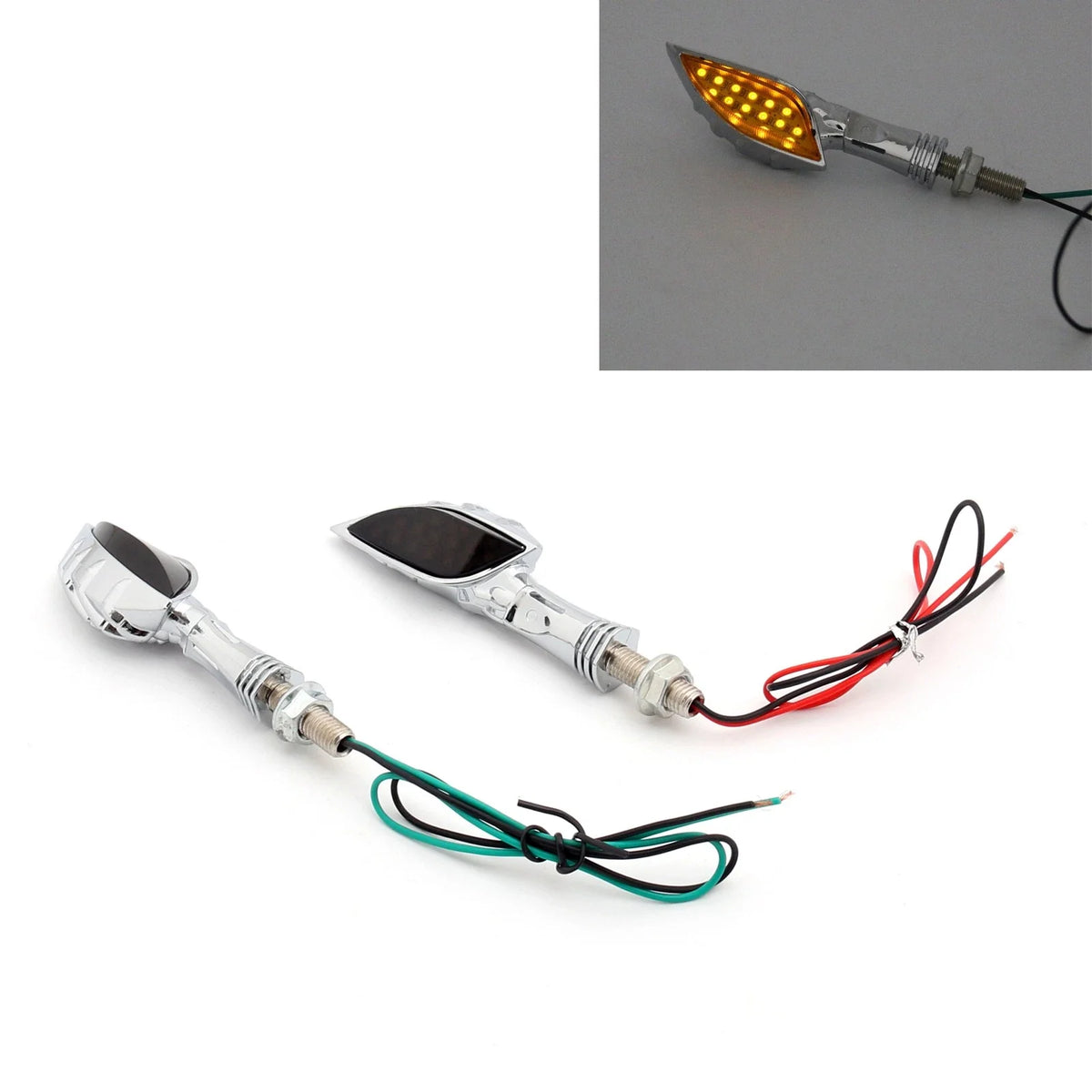 LED Turn Signal Blinker - Chrome Skeleton Hand for Universal Motorcycle