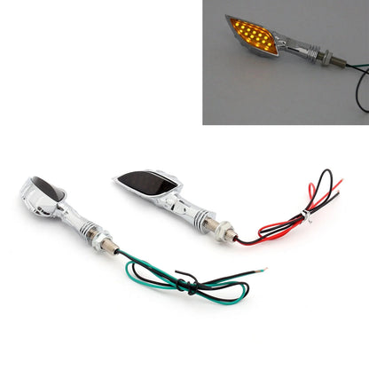LED Turn Signal Blinker - Chrome Skeleton Hand for Universal Motorcycle
