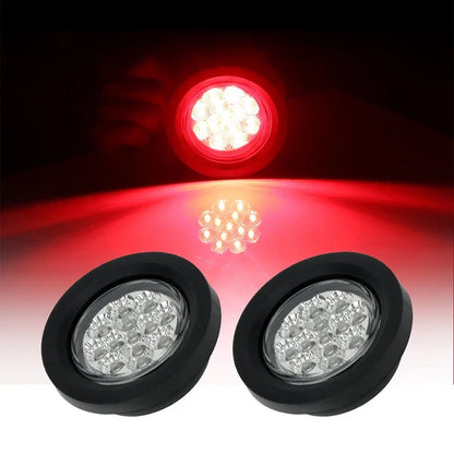 2.5" LED Red Side Marker Lights for Trailer Truck - 2 Piece Set