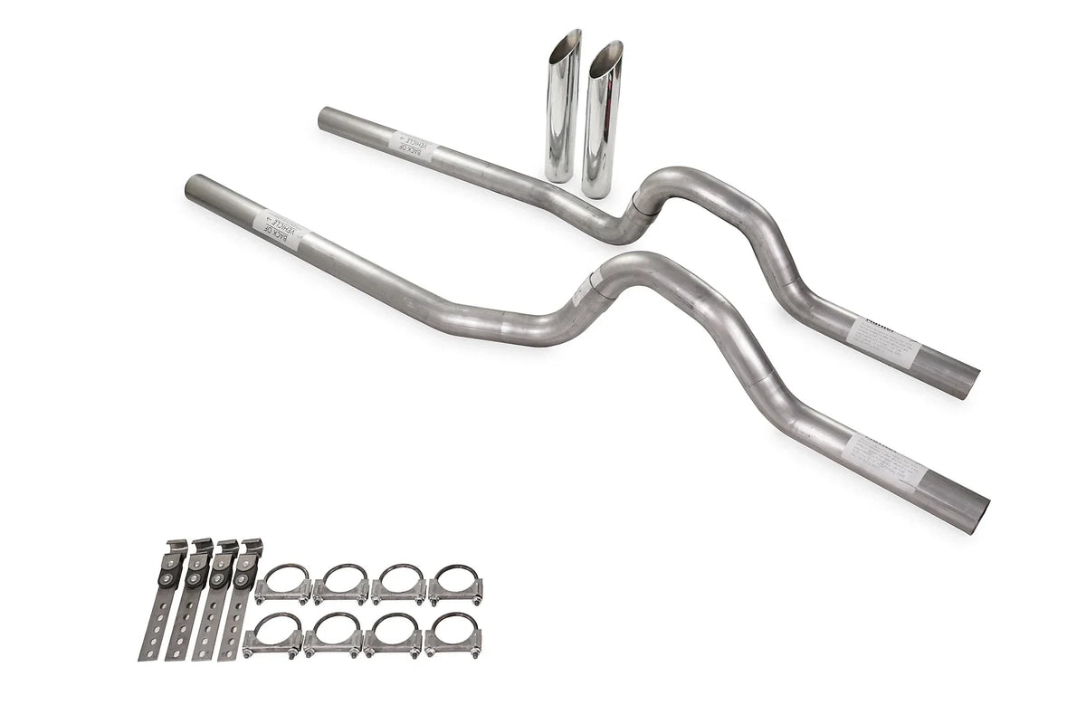 Rear Exit Dual Exhaust Kit 2.5" No Muffler SW Tips for GM C/K 20 1973-1980