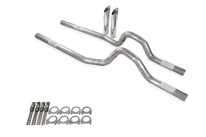 Rear Exit Dual Exhaust Kit 2.5" No Muffler SW Tips for GM C/K 20 1973-1980