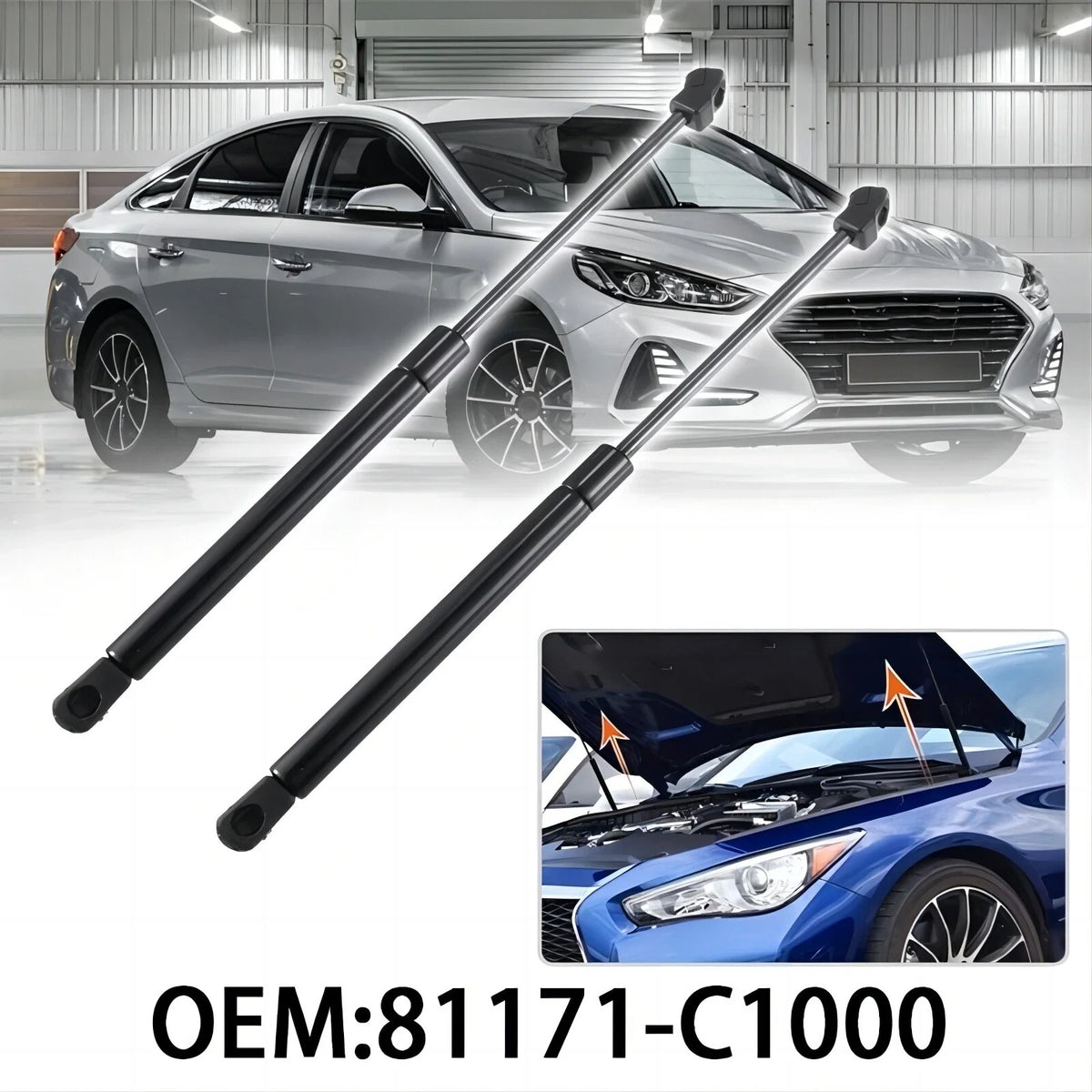 Hood Lift Support Shocks 2X for 2015-2017 Hyundai Sonata Front